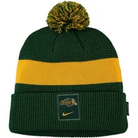 Bonnet Nike Vert NDSU Bison Logo Sideline Cuffed Knit pour Homme avec Pom