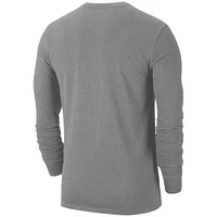 T-shirt à manches longues Nike NDSU Bison gris chiné pour homme