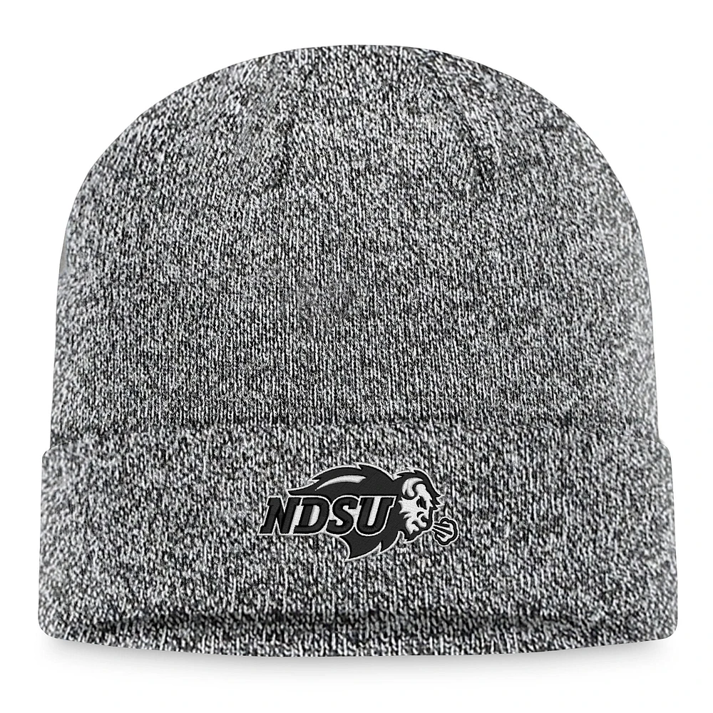 Bonnet en tricot à revers NDSU Bison Top of the World pour homme, noir chiné