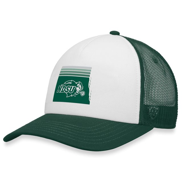 Casquette Snapback NDSU Bison Tone Down Trucker Top of the World blanche/verte pour homme