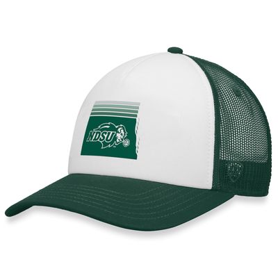 Men's Top of the World White/Green NDSU Bison Tone Down Trucker Snapback Hat