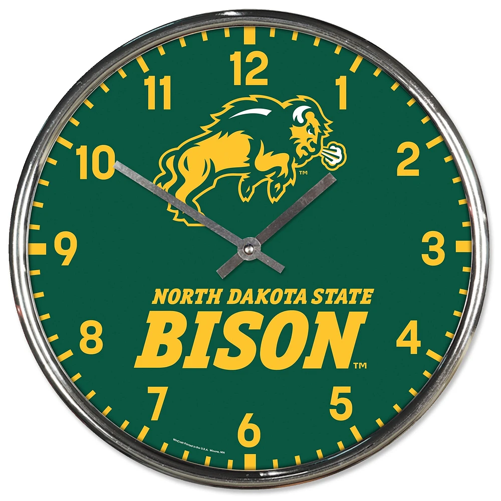 WinCraft NDSU Bison Chrome Wall Clock