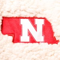 FOCO Scarlet/White Nebraska Huskers Sherpa Big Logo Gradient Reversible Hoodeez