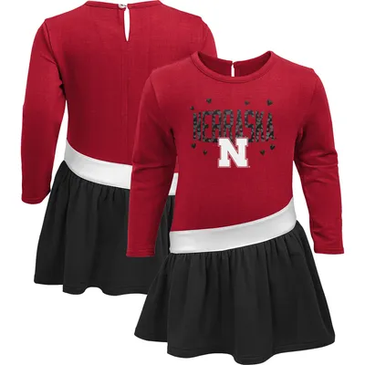 Nebraska Huskers Girls Preschool Heart to French Terry Dress - Scarlet