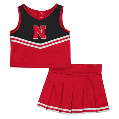 Ensemble haut et jupe de cheerleading pour filles Colosseum Scarlet Nebraska Huskers Time For Recess