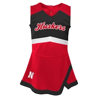 Girls Toddler Scarlet Nebraska Huskers Cheer Captain Dress & Bloomers Two-Piece Set