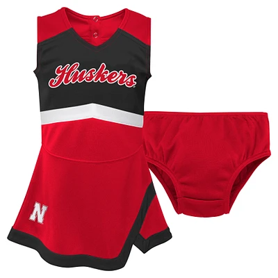 Ensemble deux pièces robe et bloomer Scarlet Nebraska Huskers Cheer Captain pour filles