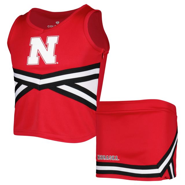 Girls Youth Colosseum Scarlet Nebraska Huskers Carousel Ensemble de pom-pom girl