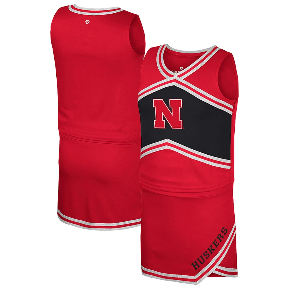 Girls Youth Colosseum Scarlet Nebraska Huskers Cheerleader Top & Skirt Set