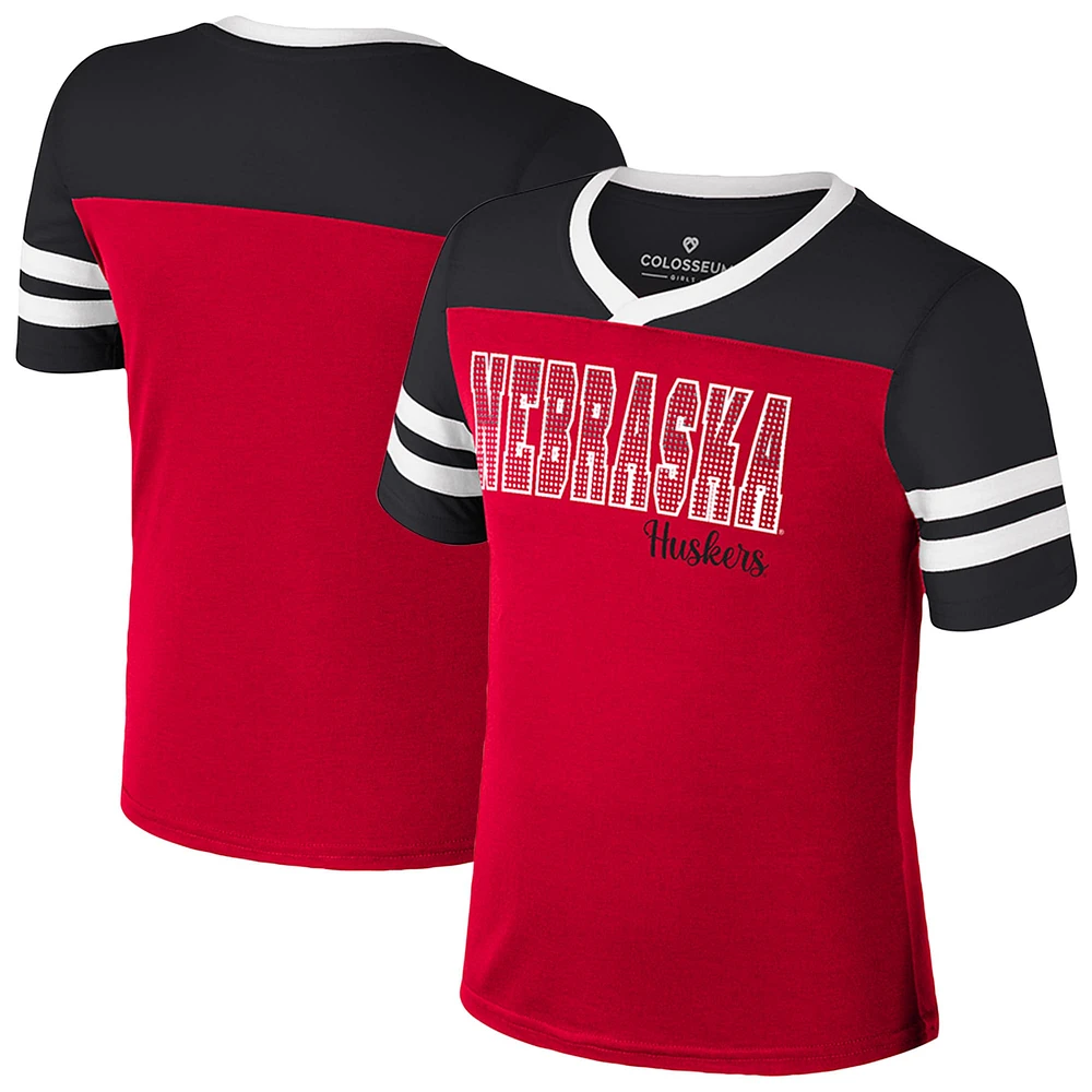 T-shirt Space Opera pour jeunes filles du Colisée Scarlet Nebraska Huskers