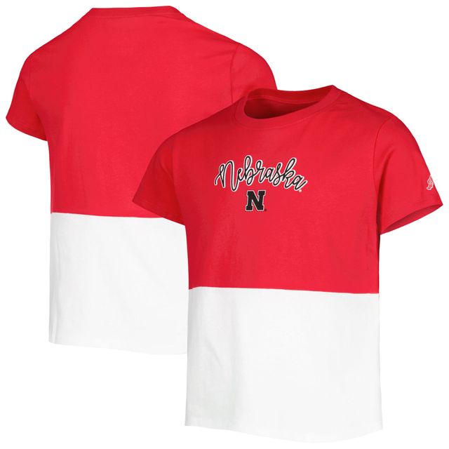 T-shirt à couleurs contrastées Nebraska Huskers écarlate/blanc de la ligue collégiale jeunesse pour filles