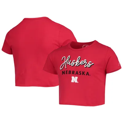 Nebraska Huskers League Collegiate Wear Girls Youth Cropped T-Shirt - Scarlet