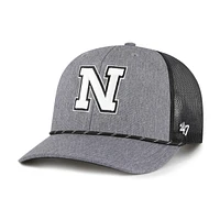 Men's '47  Gray Nebraska Huskers Carbon Rope Adjustable Hat