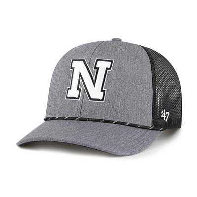 Men's '47  Gray Nebraska Huskers Carbon Rope Adjustable Hat