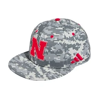 Men's adidas  Camo Nebraska Huskers On-Field Fitted Baseball Hat