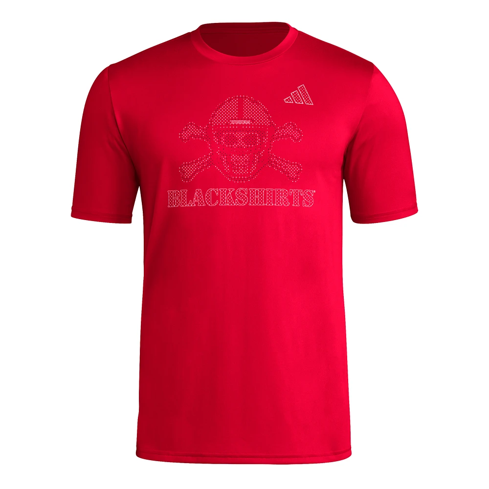 T-shirt adidas Nebraska Huskers Locker Local Impression AEROREADY rouge pour homme