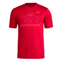 T-shirt adidas Nebraska Huskers Locker Local Impression AEROREADY rouge pour homme
