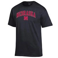 Men's Champion  Black Nebraska Huskers Arched Logo T-Shirt