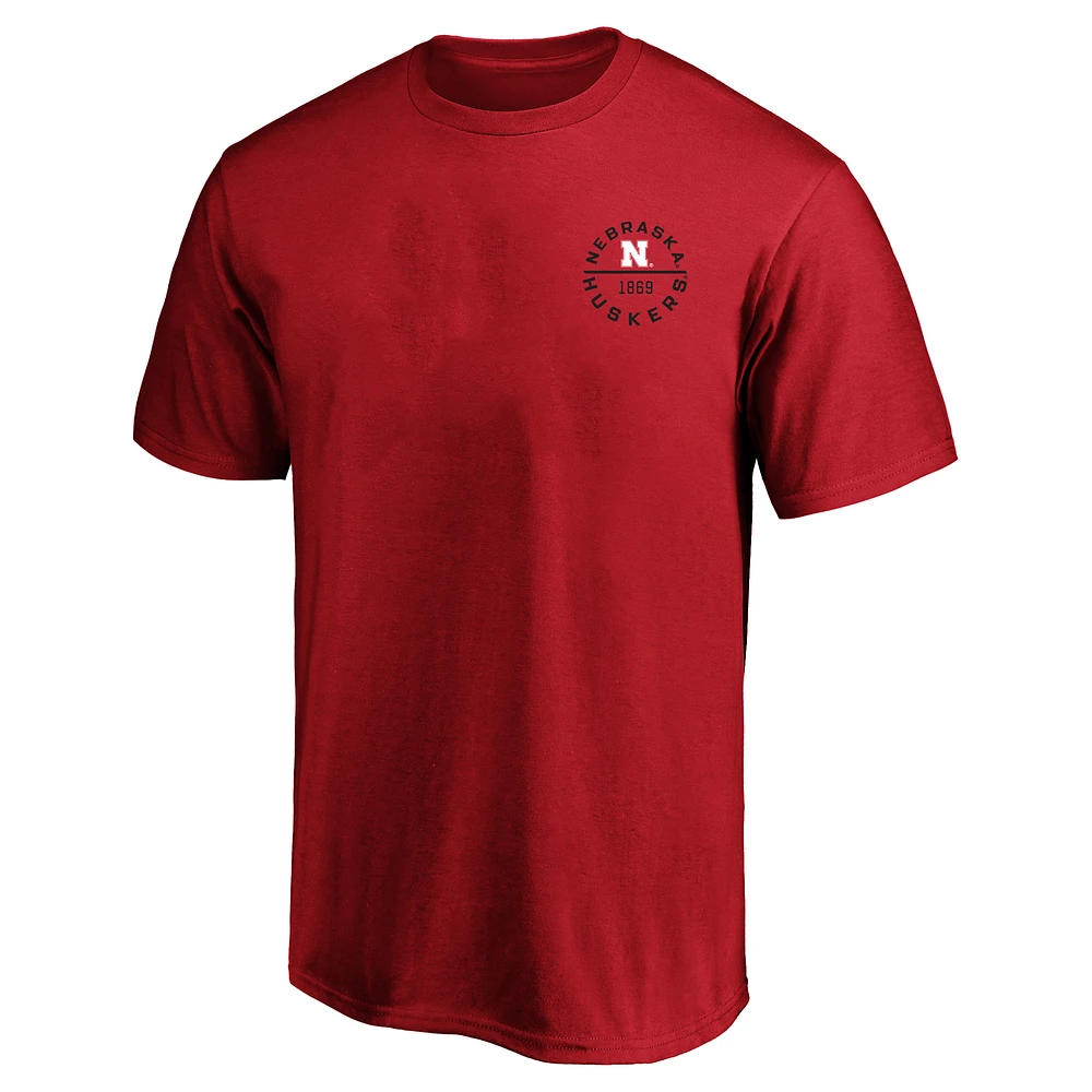 T-shirt rouge Fanatics pour hommes Nebraska Huskers Big & Tall Fast Break 2 Hit