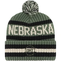 Men's '47 Green Nebraska Huskers OHT Military Appreciation Bering Cuffed Knit Hat with Pom