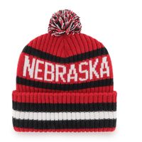 Men's '47 Scarlet Nebraska Huskers Bering Cuffed Knit Hat with Pom