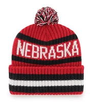 '47 Scarlet Nebraska Huskers Bering Bonnet en tricot à revers avec pompon