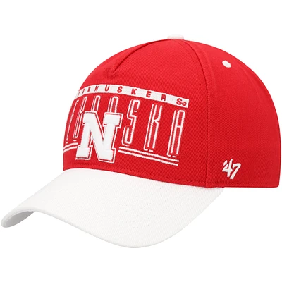 Casquette réglable à double tête d'attelage '47 Scarlet Nebraska Huskers pour hommes