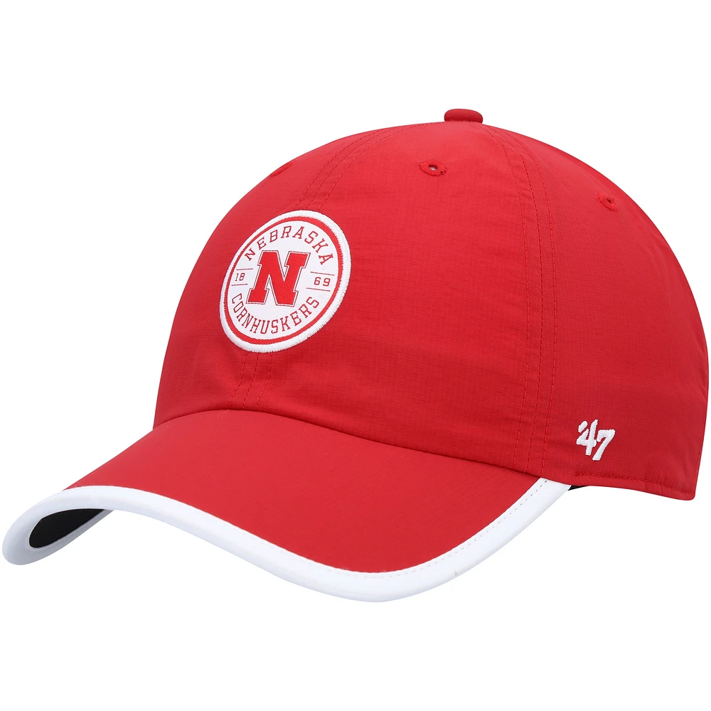 Men's '47  Scarlet Nebraska Huskers Microburst Clean Up Adjustable Hat