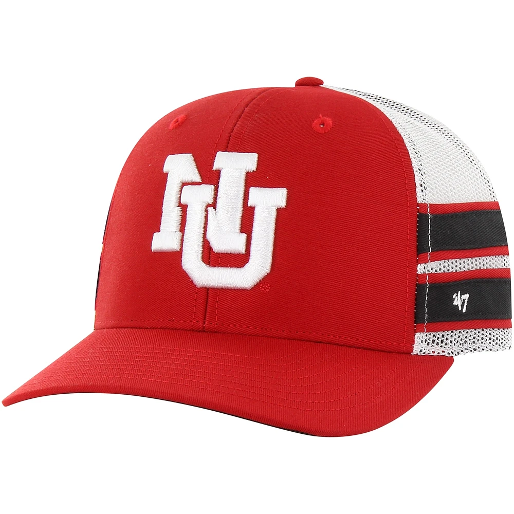 Men's '47 Scarlet Nebraska Huskers Straight Eight Adjustable Trucker Hat