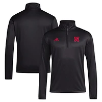 Haut adidas Nebraska Huskers 2024 Coaches Sideline à fermeture éclair quart de tour pour homme noir