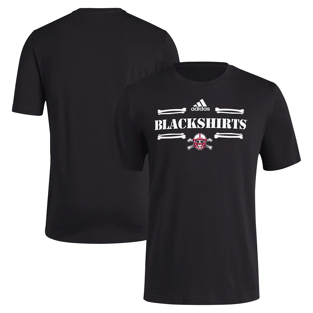 Men's adidas Black Nebraska Huskers Blackshirts Fresh T-Shirt