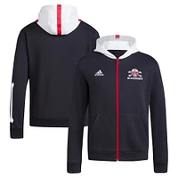 Sweat à capuche entièrement zippé adidas Nebraska Huskers Blackshirts pour homme