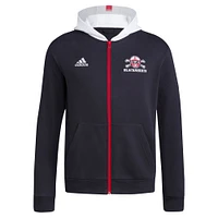 Sweat à capuche entièrement zippé adidas Nebraska Huskers Blackshirts pour homme