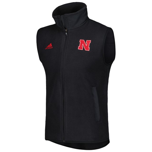 Veste zippée Nebraska Huskers adidas noire pour homme