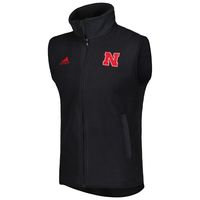 Men's adidas Black Nebraska Huskers Full-Zip Vest