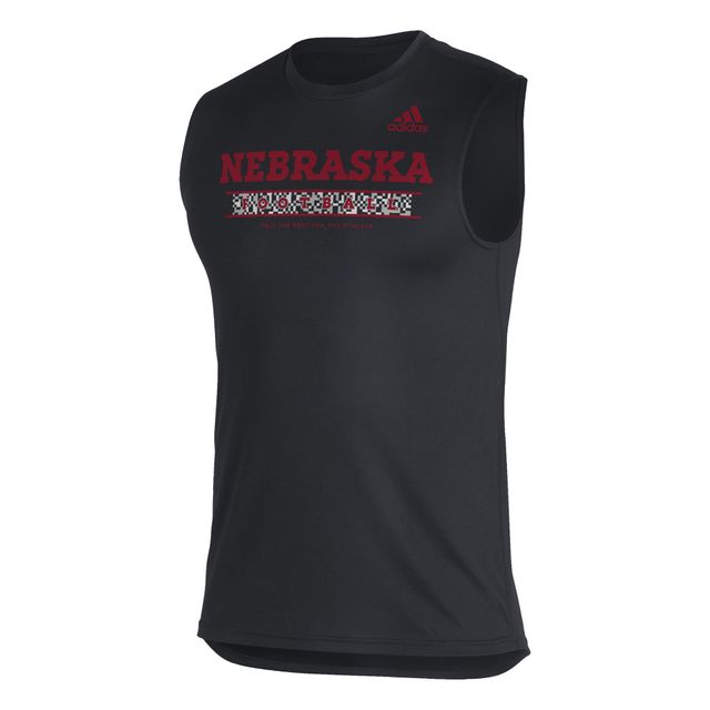 T-shirt sans manches adidas Nebraska Huskers Sideline Football Locker Creator AEROREADY pour hommes