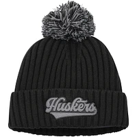 Bonnet en tricot à revers moderne adidas Nebraska Huskers pour homme avec pompon