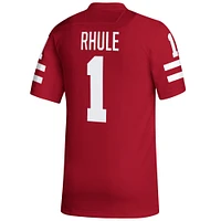 Maillot de footballeur adidas Matt Rhule Scarlet Nebraska Huskers NIL pour homme