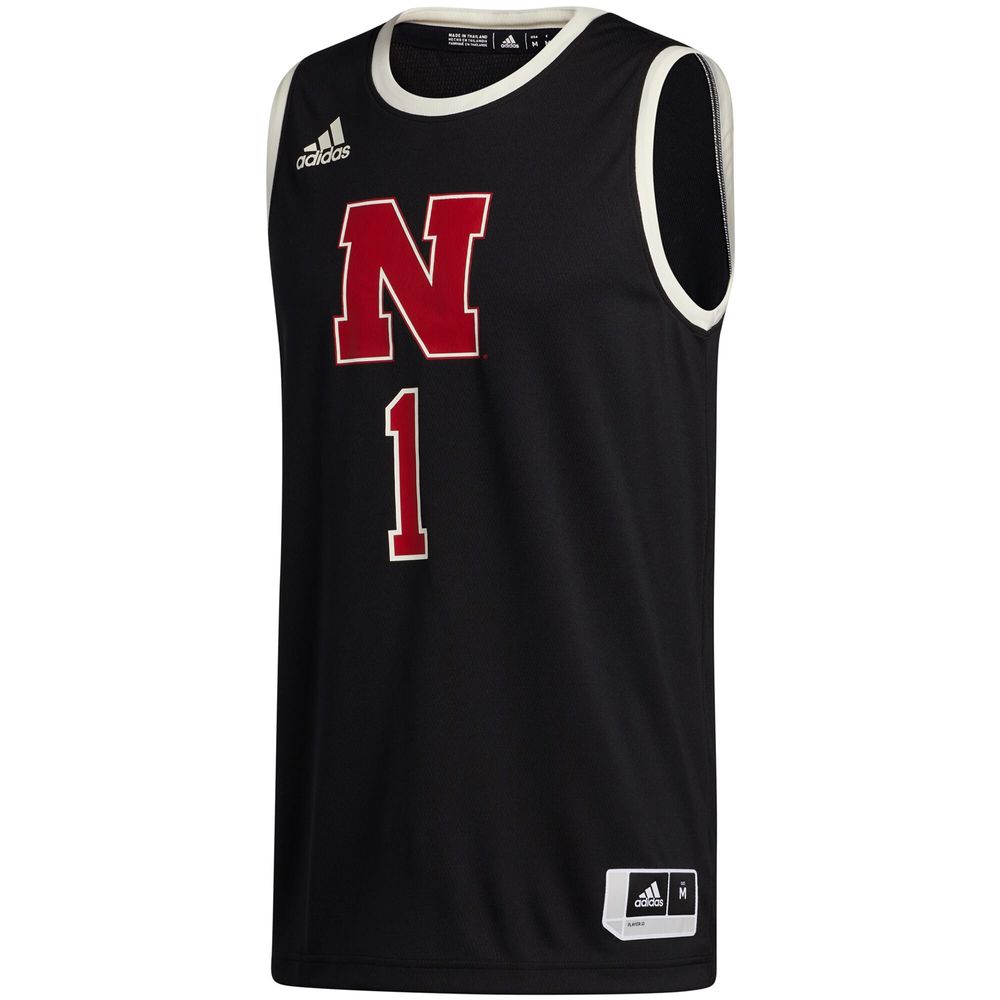 Men's adidas #1 Black Nebraska Huskers Swingman Jersey