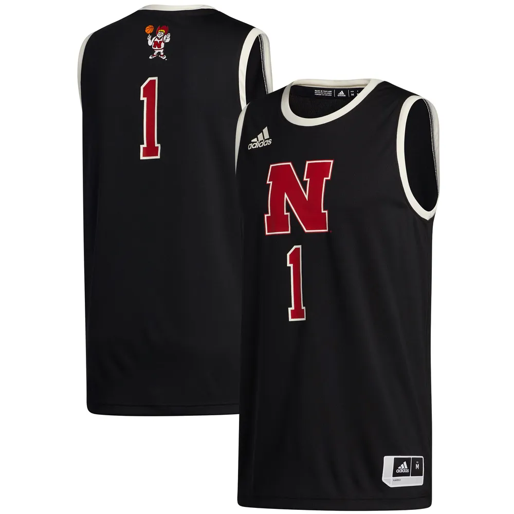 Maillot adidas #1 Nebraska Huskers Swingman pour hommes, noir