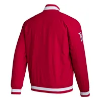 Men's adidas Red Scarlet Huskers Baseball Coaches Full-Snap Jacket