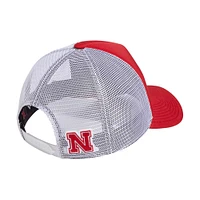 Men's adidas Scarlet/White Nebraska Huskers Foam Trucker Snapback Hat