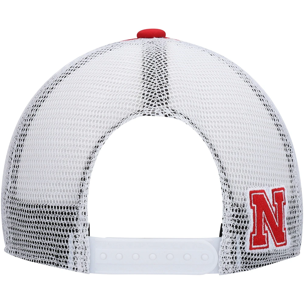 Men's adidas Scarlet/White Nebraska Huskers Foam Trucker Snapback Hat