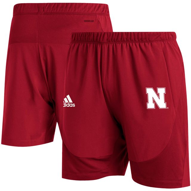 Short d'entraînement adidas Scarlet Nebraska Huskers 2021 Sideline AEROREADY pour homme