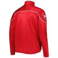 Men's adidas Scarlet Nebraska Huskers AEROREADY Knit Quarter-Snap Jacket