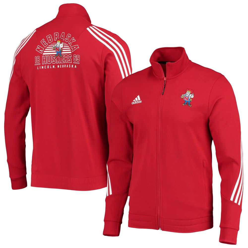 Men's adidas Scarlet Nebraska Huskers Fashion Full-Zip Track Jacket