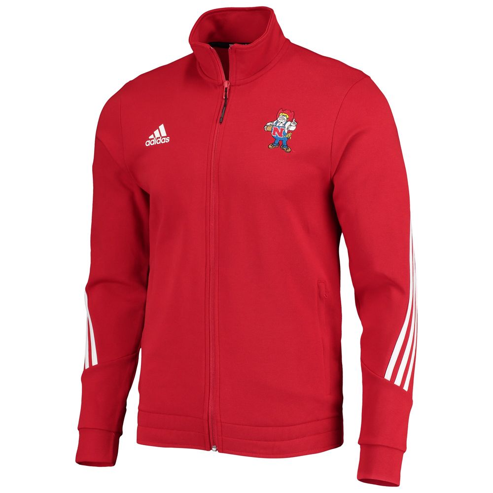 Men's adidas Scarlet Nebraska Huskers Fashion Full-Zip Track Jacket