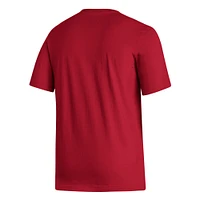 T-shirt adidas Scarlet Nebraska Huskers Locker Lines Softball Fresh pour homme