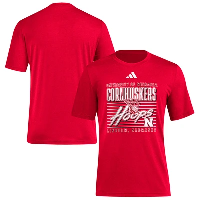 Men's adidas Scarlet Nebraska Huskers Locker Swish Tri-Blend T-Shirt