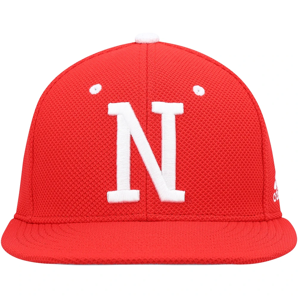 Men's adidas Scarlet Nebraska Huskers On-Field Baseball Fitted Hat